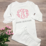 0-3 Mo Monogrammed Gown