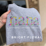 Floral Font Adult Sweatshirts (Custom)