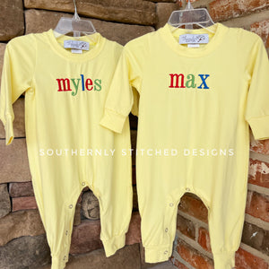 Yellow Primary Name Romper