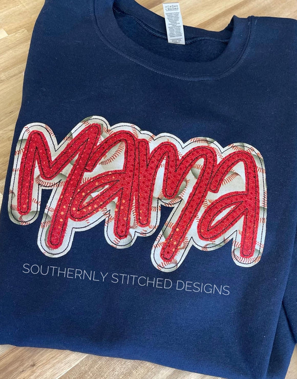 Baseball Sequin Mama Sweatshirt