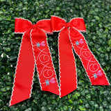 RTS Valentine Embroidered Long Tail Bows