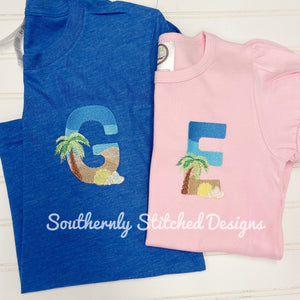 Beach Initial Pocket Tee