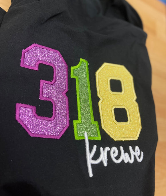 Glitter Area Code Krewe (Long sleeve shirt)