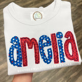 Surprise Patriotic Name Applique