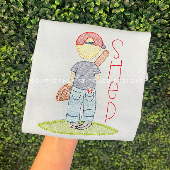 Simple Sketch Baseball Buddy (Girl & Boy Version)