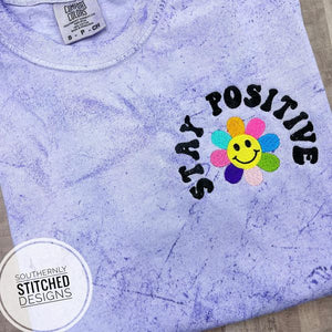 Comfort Color- Stay Positive - Purple Marble