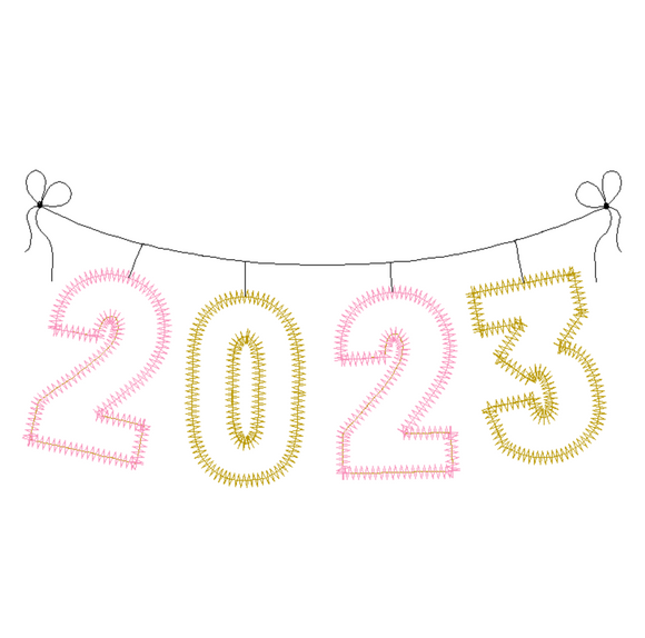 2023 Glitter Applique Banner