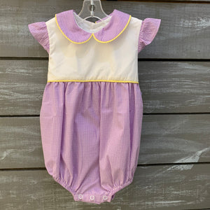 Purple gingham ruffle bubble