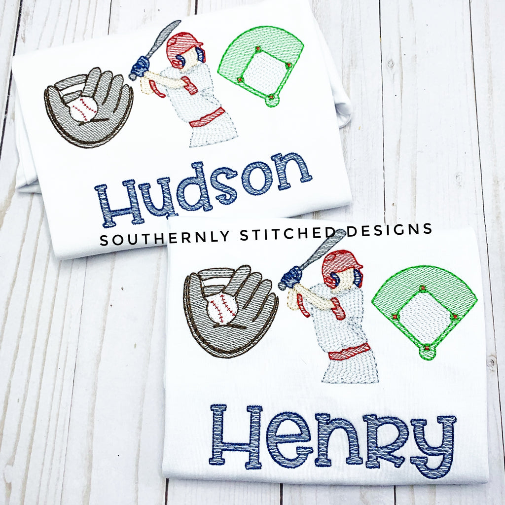 Spring Baseball Designs Baseball Boy Trio – Southernly Stitched Designs, LLC