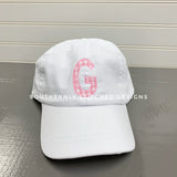 White with Pink Gingham Baby Hat