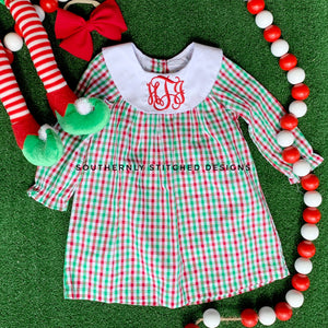 Christmas Gingham Bishop Dress