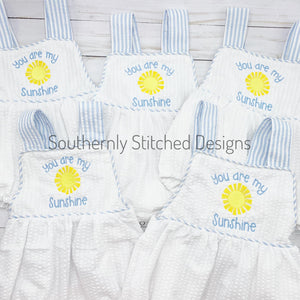 You Are My Sunshine Unisex Blue and White Sun Bubble