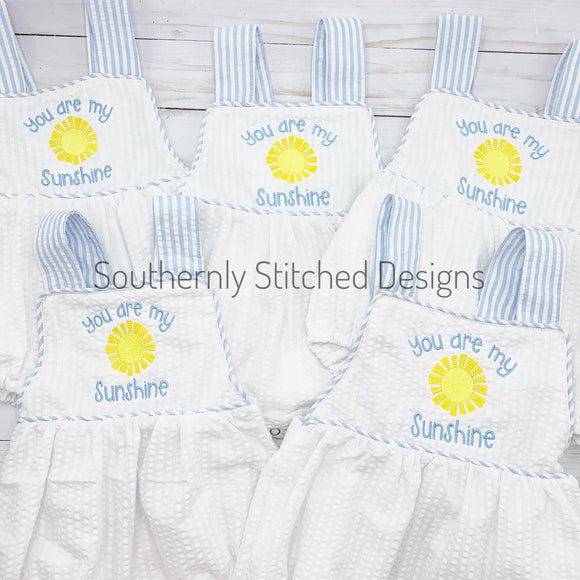 You Are My Sunshine Unisex Blue and White Sun Bubble