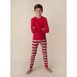 Striped Christmas Pajamas w/ Applique