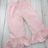 Pink Gingham Ruffle Pants