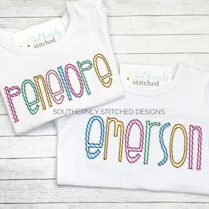 Summer Stripe Appliqued Name